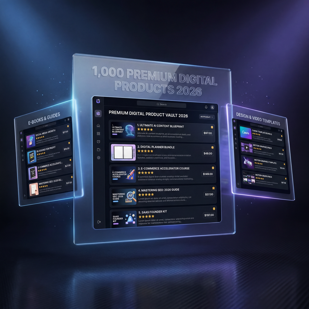 1,000 Premium Digital Product Ideas 2026 - Interactive Database